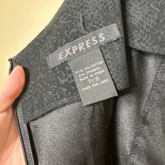 VTG Express Babydoll 90s Grunge Mini Cocktail Slip Dress Black Snakes print 8 - Picture 8 of 8